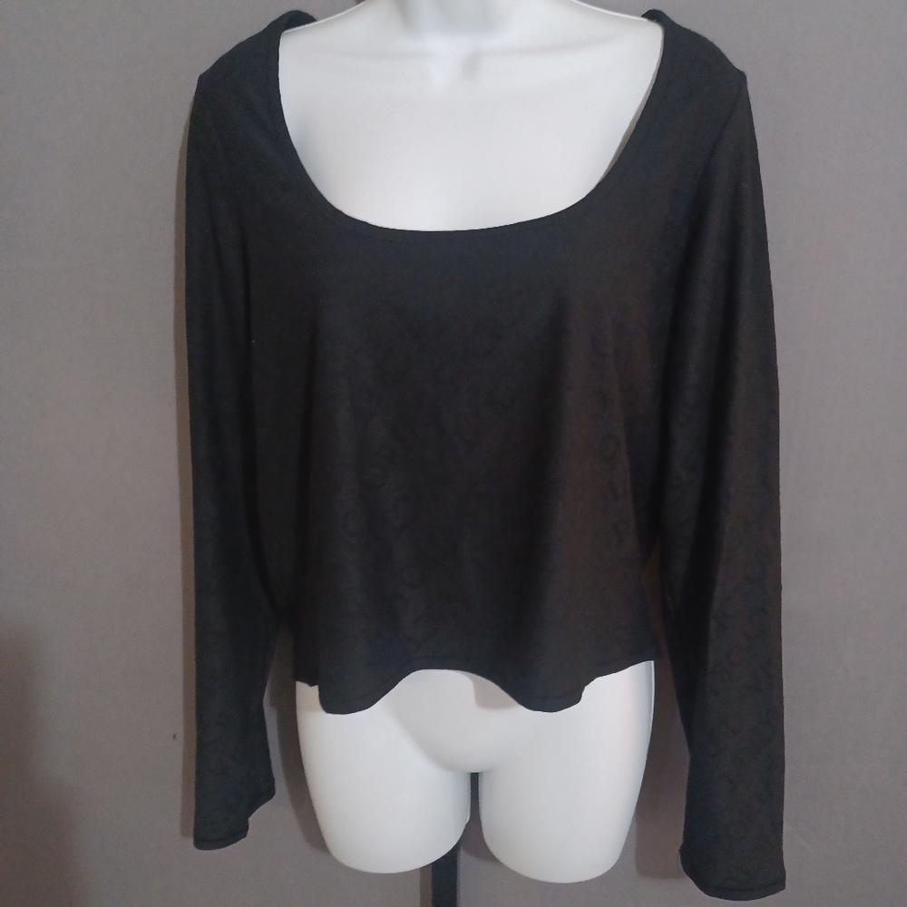Victoria Secret top black NWT scoop neck texture spellout sz XXL